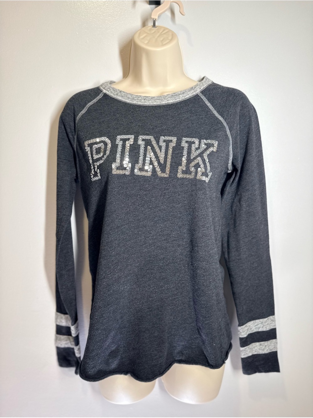PINK Victoria's Secret Men’s Heather Charcoal Crewneck Sweater